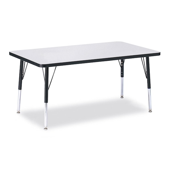 Jonti-Craft Berries Rectangle Activity Table, 30 in. x 48 in., E-height, Freckled Gray/Black/Black 6473JCE180 - main